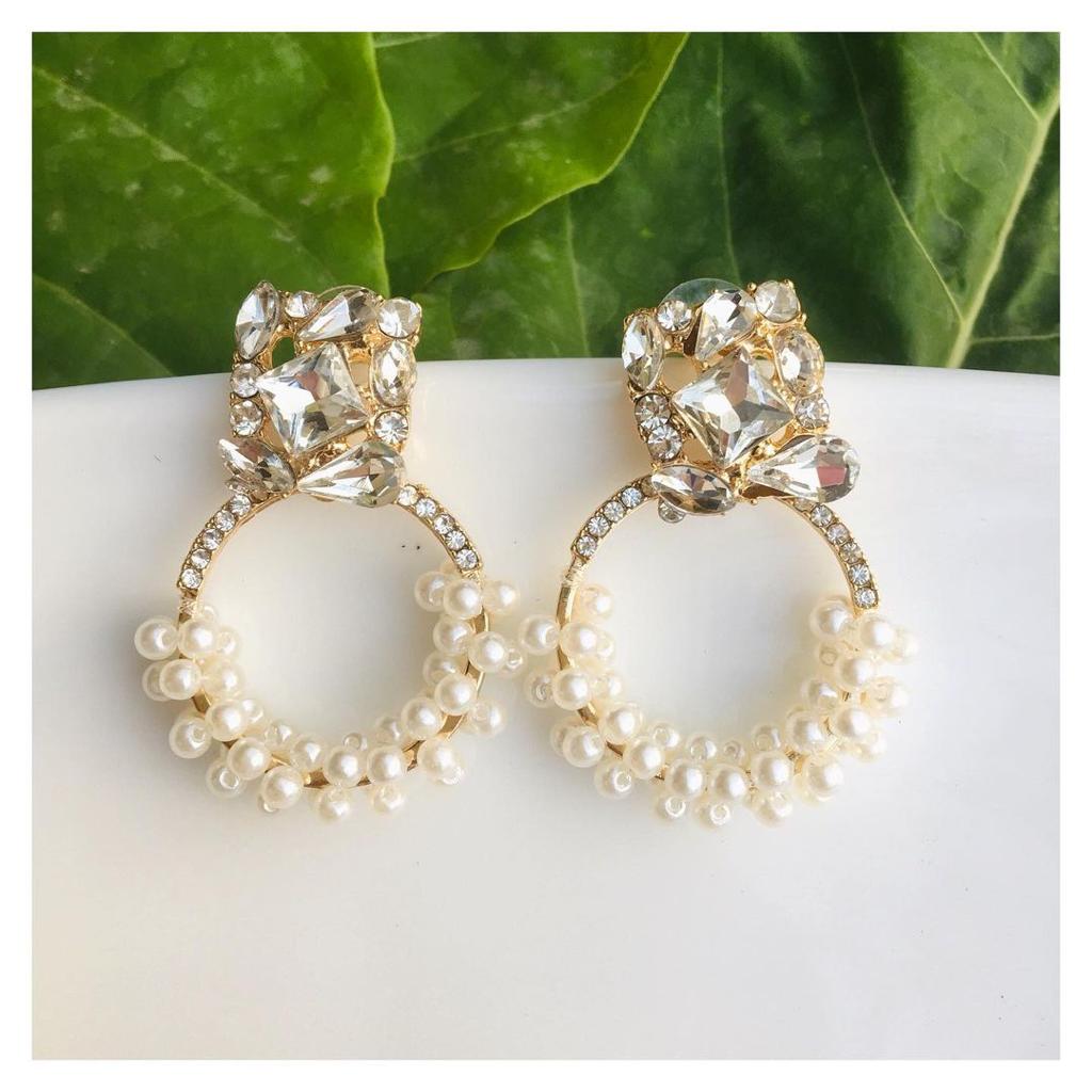 Crystal Pearl Gajra Earrings – Joyeria